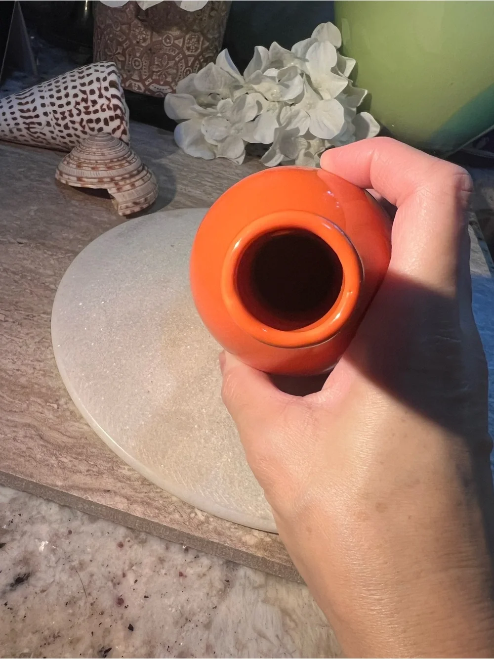 Orange Ceramic Bud Vase - Minimalist Accent